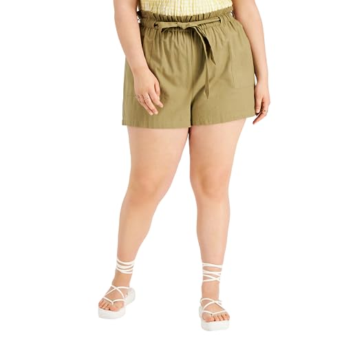 Now This Trendy Plus Size Paperbag Shorts