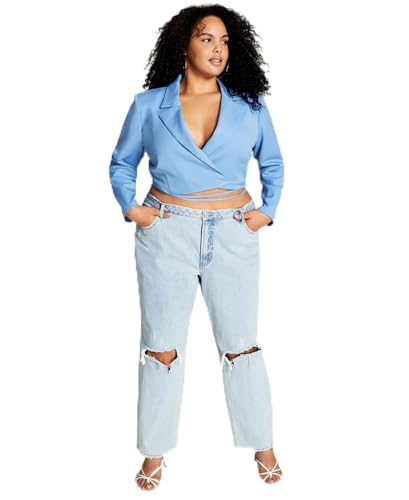 Now This Trendy Plus Size Cropped Blazer