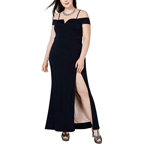 City Studios Trendy Plus Size Off The Shoulder Slit Gown