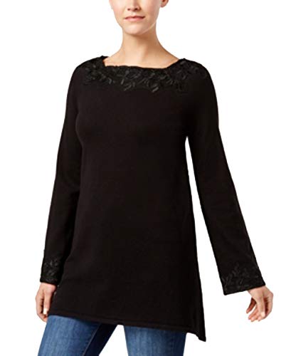 Style & Co Petite Lace Trim Sweater Tunic