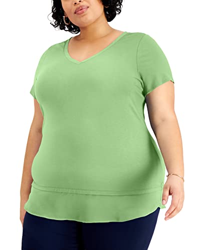 JM Collection Plus Size Layered Hem Top