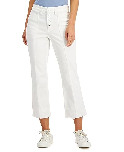 Style & Co Womens Button Fly Raw Hem Cropped Jeans