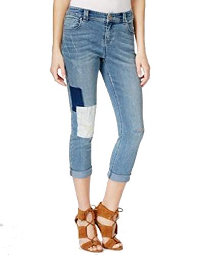 Womens Cropped Patchwork Jeans