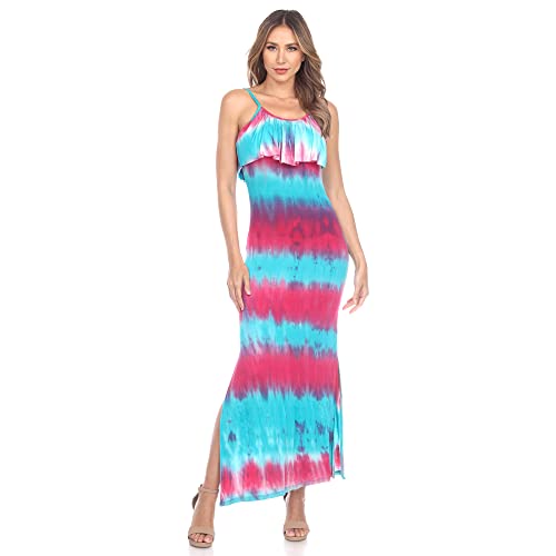 White Mark Womens Kaleatie Dye Overlay Maxi Dress