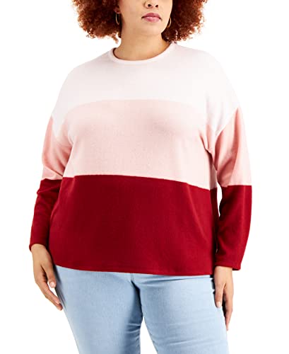 Style & Co Colorblock Step Hem Sweater