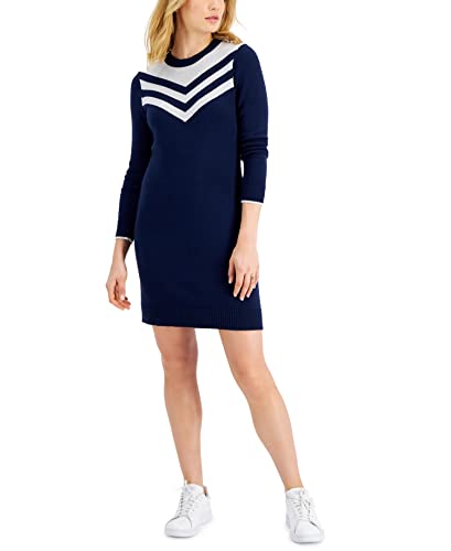 Charter Club Chevron Neck Sweater Dress