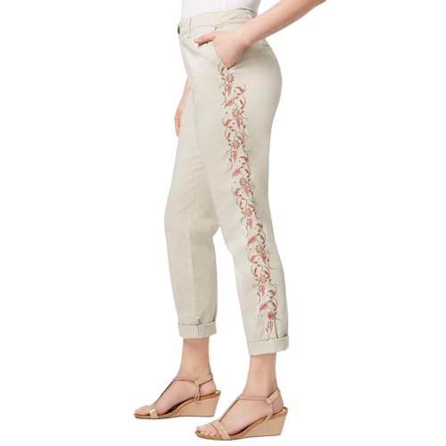 Embroidered Boyfriend Pants