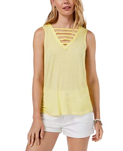 Juniors' Lattice-Front Tank Top