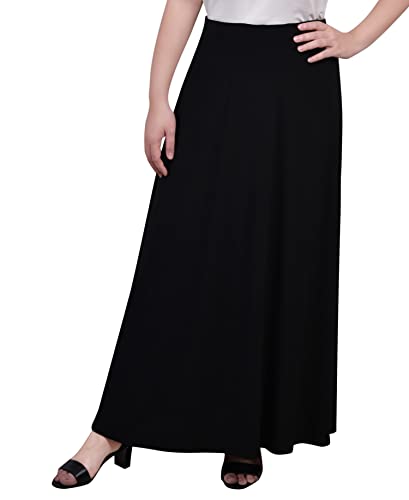 NY Collection Petite Ring Faux Belt A Line Maxi Skirt