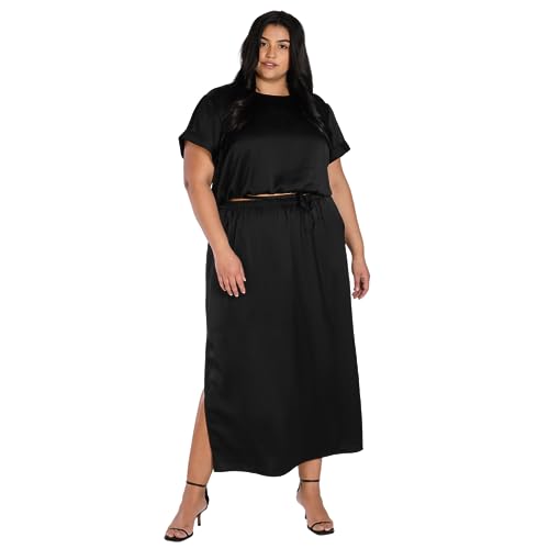 Nicole Williams English Plus Size Satin Skirt