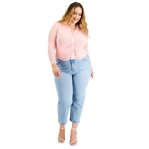 Bar III Trendy Plus Size Gathered Front Shirt