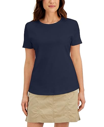 Karen Scott Cotton Short Sleeve Crewneck Top