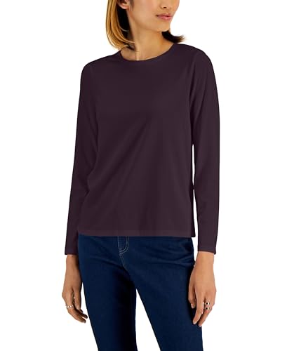 Style & Co Petite Classic Solid Long Sleeve T-Shirt