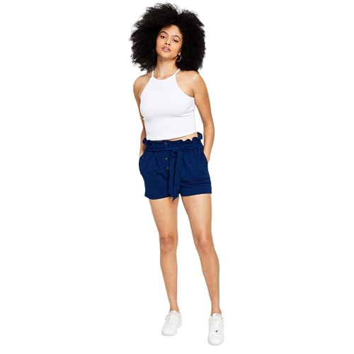 Bar III Womens High Waist Button Fly Shorts