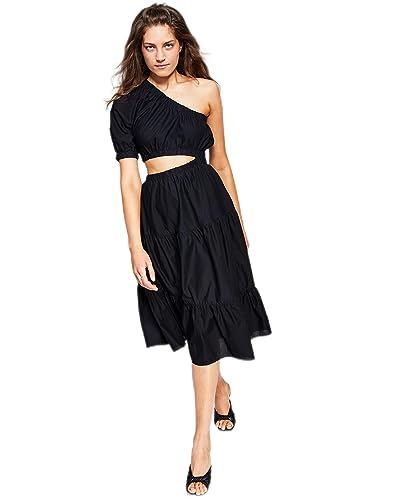Now This Womens Cotton Cutout One Shoulder Dress