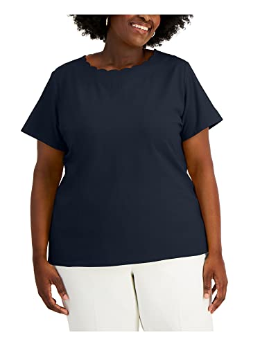 Anne Klein Plus Size Scalloped T-Shirt