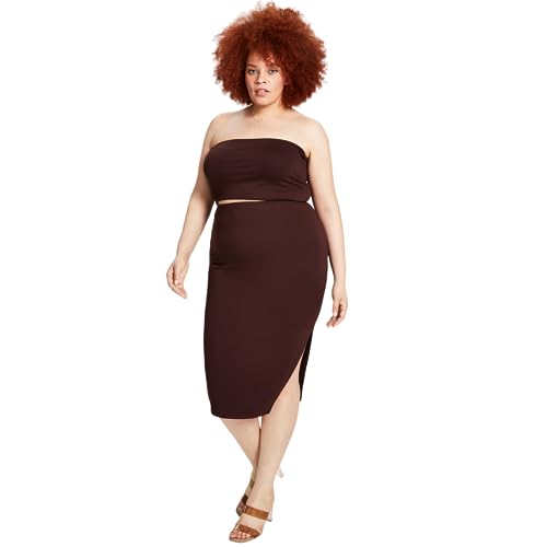 Bar III Plus Size Midi Skirt
