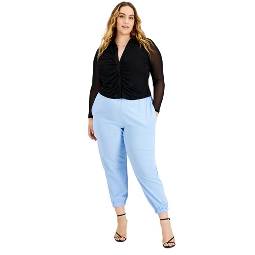 Bar III Trendy Plus Size Paperbag Waist Jogger Pants