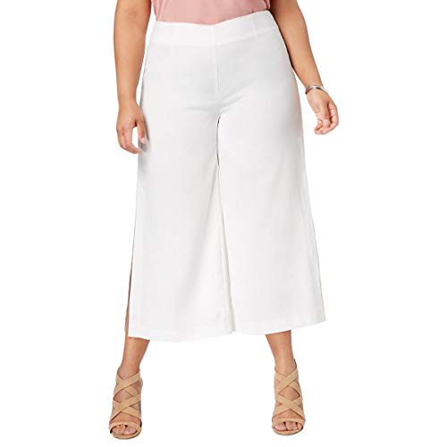 NY Collection Split Wide Leg Cropped Pants