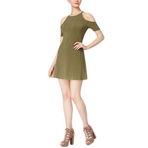 BAR III Pleated Cold Shoulder Dress