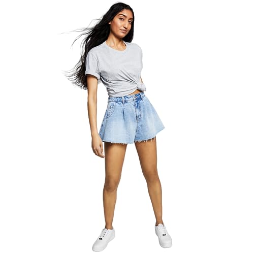 Now This Womens Cotton Denim Trumpet Shorts