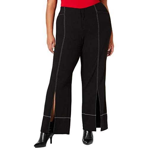 Plus Size Slit Front Pants