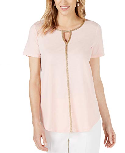 Metallic-Trim Keyhole Top