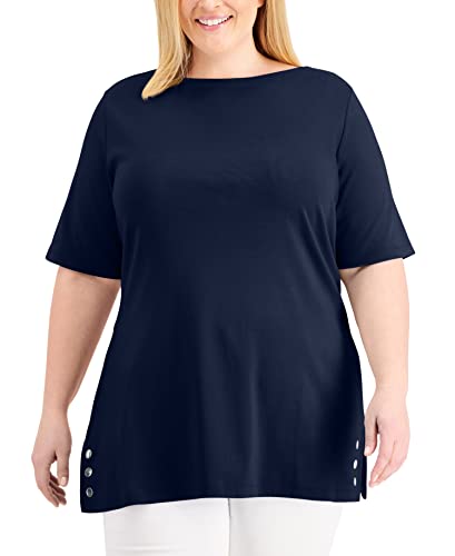 Karen Scott Plus Size Embellished Hem Top