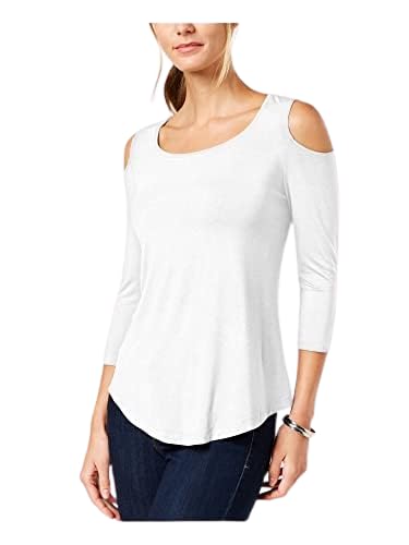 JM Collection Petite Cold Shoulder Top