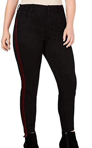 Celebrity Pink Trendy Plus Size Velvet Varsity Stripe Skinny Jeans