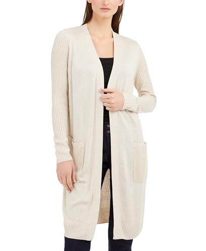 INC International Concepts Petite Ribbed Slit Hem Duster Cardigan Sweater