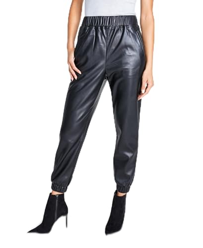 INC International Concepts Petite Faux Leather Jogger Pants