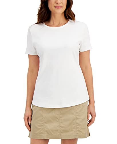 Karen Scott Cotton Short Sleeve Crewneck Top