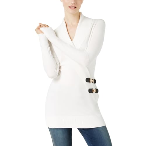 Surplice Buckle Tunic Sweater