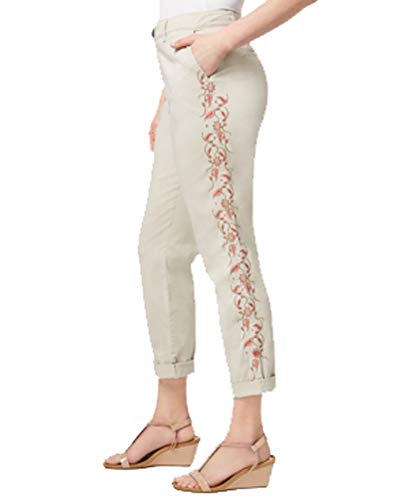 Embroidered Boyfriend Pants