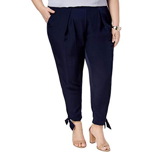 NY Collection Plus Petite Plus Size Tapered Tie Hem Pants