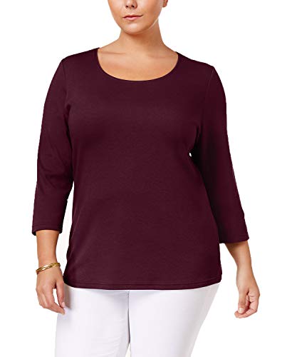 Plus Size Cotton Scoop-Neck Top