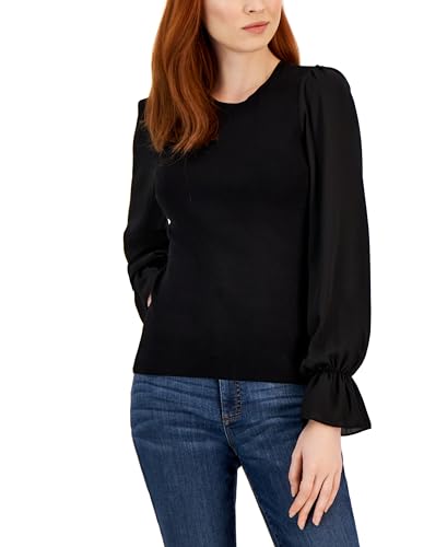 Women's Woven Sleeve Sweater
