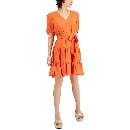 INC International Concepts Tiered V Neck A Line Dress