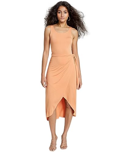 Women's Knit Side-Tie Tulip Midi Dress