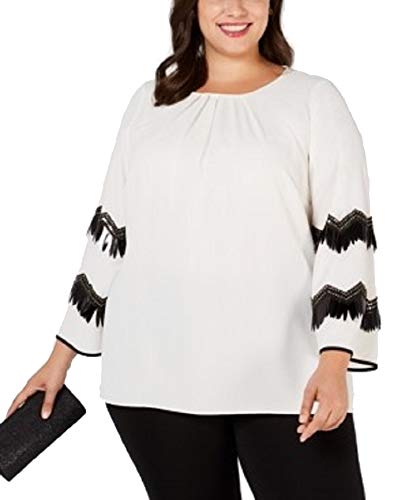 Plus Size Embellished-Sleeve Blouse