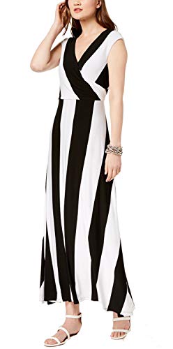 Striped Cap Sleeve Maxi Dress