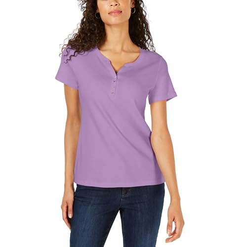 Karen Scott Petite Cotton Henley Top