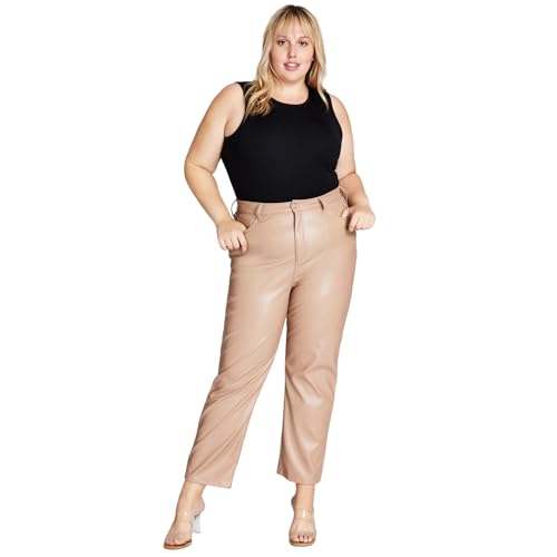Now This Trendy Plus Size Faux Leather Pants