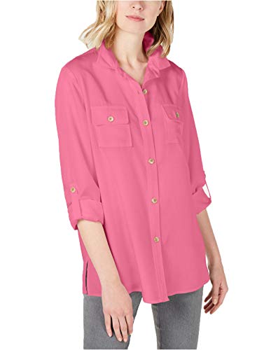 Charter Club Utility Shirt (Pink Gemstone, XS)