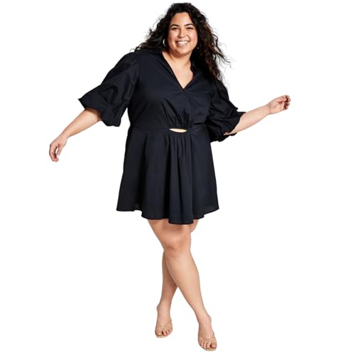 Now This Trendy Plus Size Cutout Poplin Dress