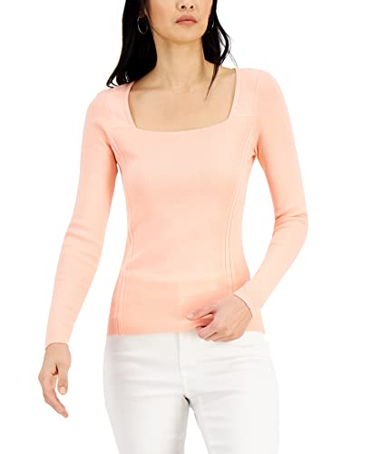 INC International Concepts Ribbed Knit Square Neck Sweater