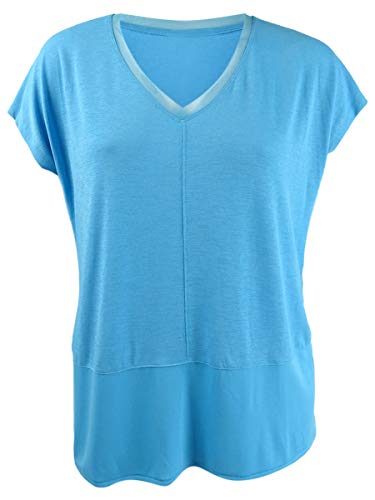 V-Neck Mixed-Media Mesh Top