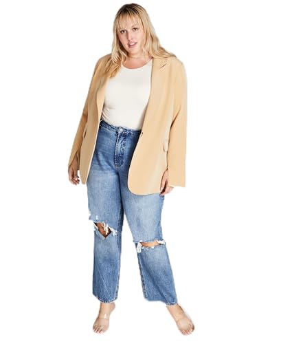 Now This Trendy Plus Size Oversized Boyfriend Blazer