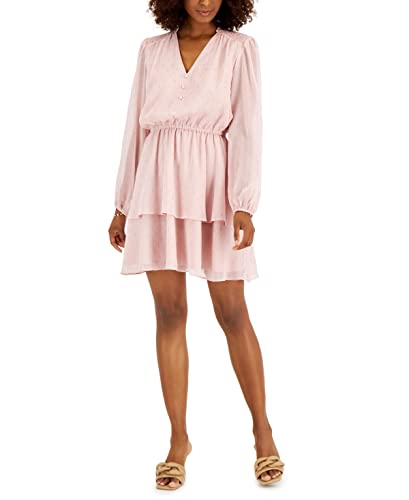 INC International Concepts Womens Metallic Clip Dot Tiered Dress